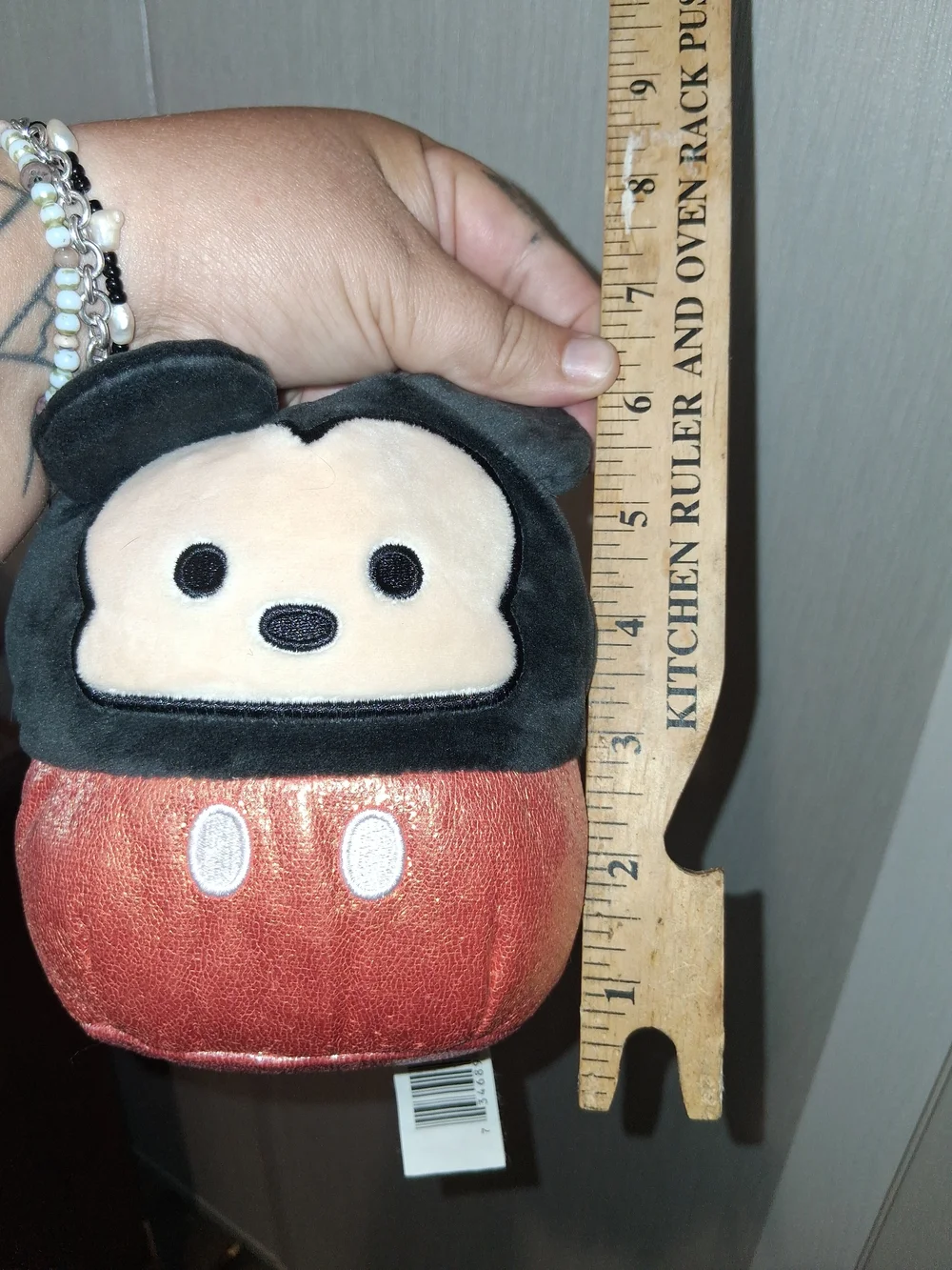Disney Mickey Mouse Mini Plush Stuffed Animal Toy Black & Red Under 6 in